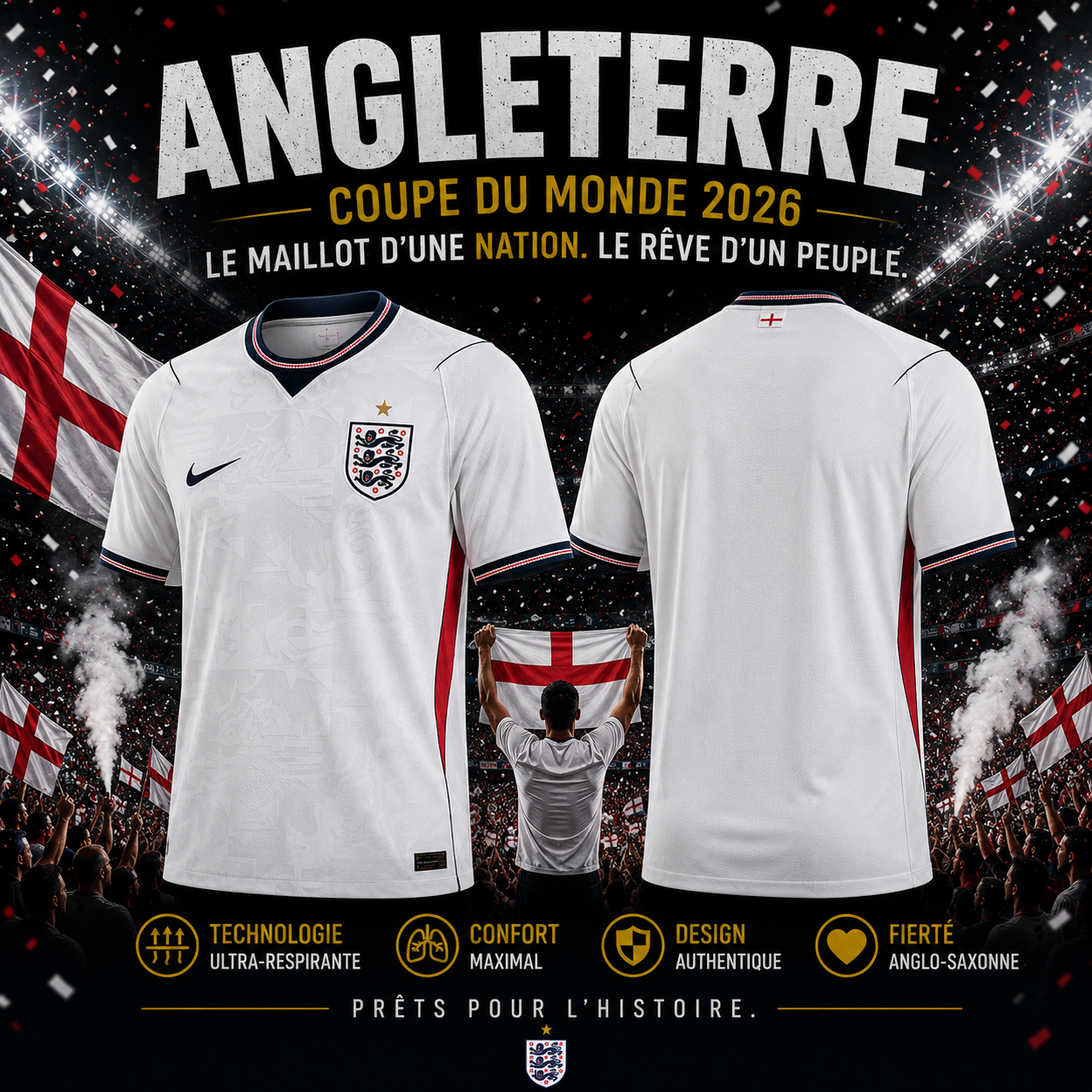 Maillot de l'Angleterre Officiel